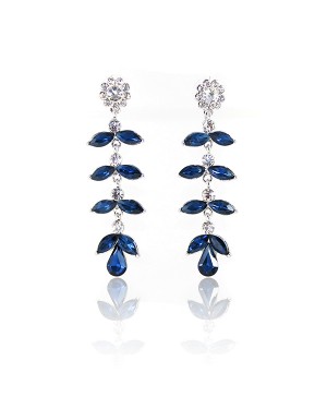 Blue Stone Leaf Earrings